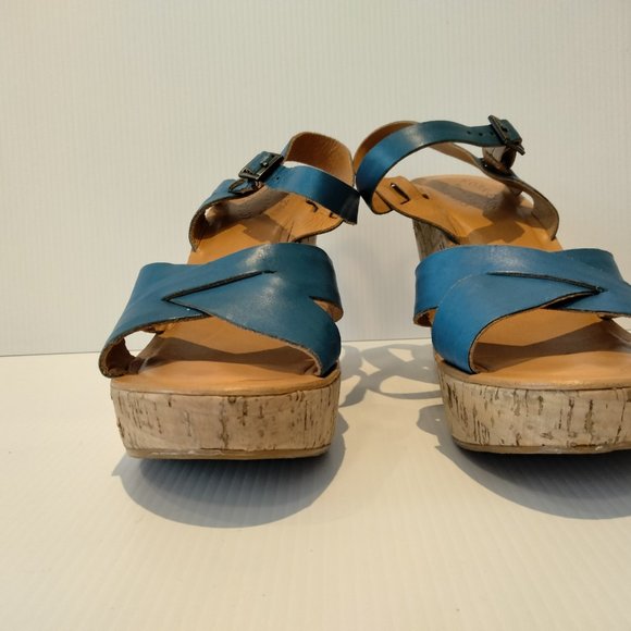 Almost NWOT Kork Ease Ava 2.0 Wedge Sandal Turquoise Blue with Cork 10 42 - Picture 2 of 10